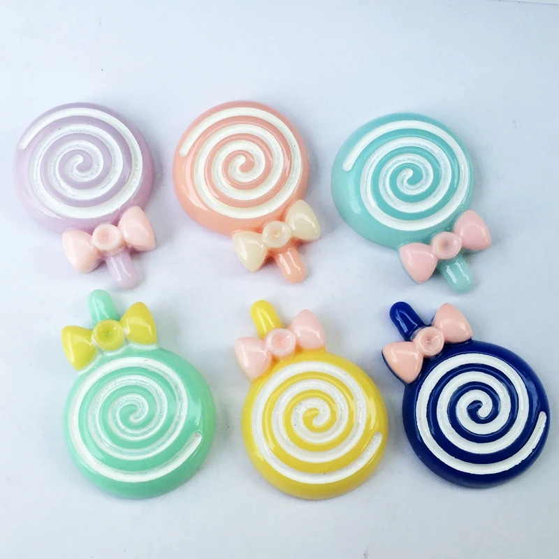DIY50PCS(21 мм x 30 мм) красочные искусственные мини смолы леденец Праздничное оформление, Смола ремесла мобильный телефон клип книга