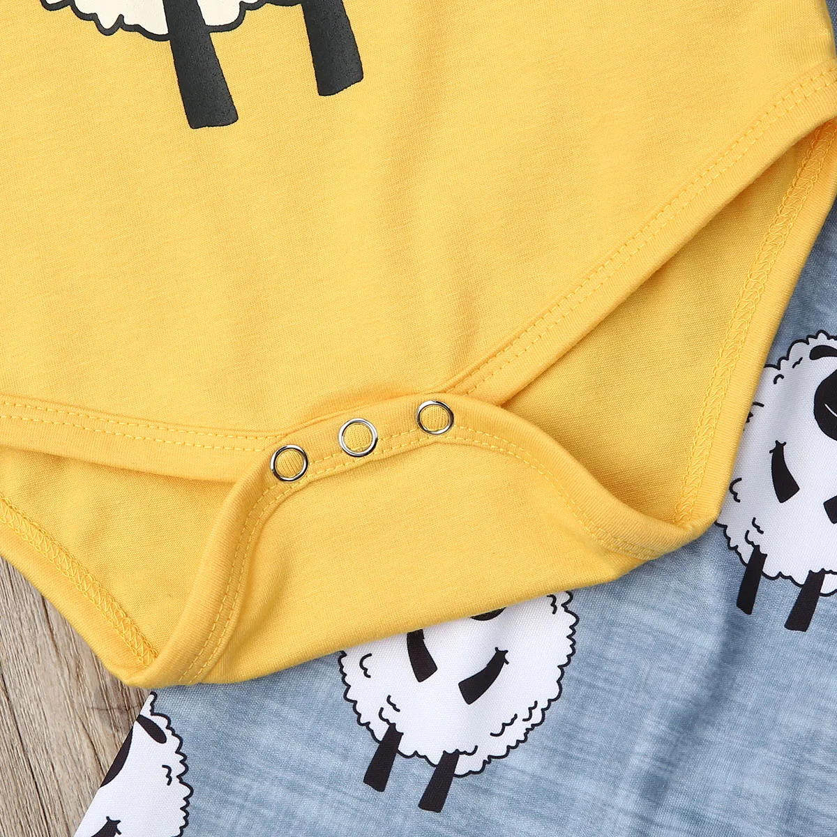 Pudcoco/Осенняя Одежда для новорожденных мальчиков и девочек хлопковый комбинезон с принты животных из мультфильмов, топы, длинные штаны
