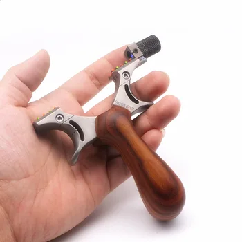 

Titanium Alloy Slingshot Line Cutting CNC Fiber Optic Sight Rubber Band Free Tied Outdoor Sports Hunting Bow Compound Bow