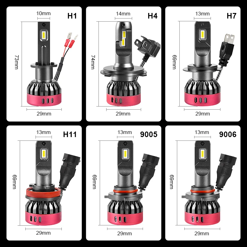 LED Canbus Para Auto Headlight H4 LED H7 H1 H8 H9 H11 HB3 HB4 9005 9006 56W 9600LM 6500K Car Auto Headlamp Fog Light 12V 24V