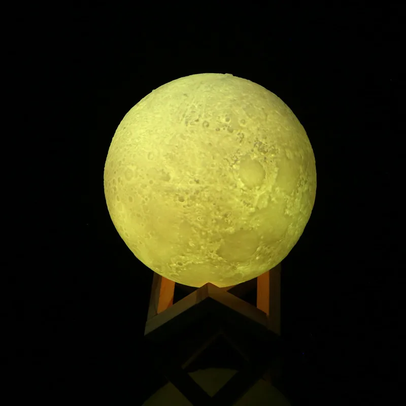 16 colors 3D Print Rechargeable Moon Lamp LED Remote Night Light Touch Switch Moon Light For Bedroom Decoration Christmas Gift