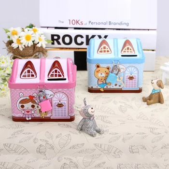 

1Pc House Model Piggy Bank Money Collecting Box Coin Box Children Room Decor Money Box Piggy Bank Birthday Gifts For Kid
