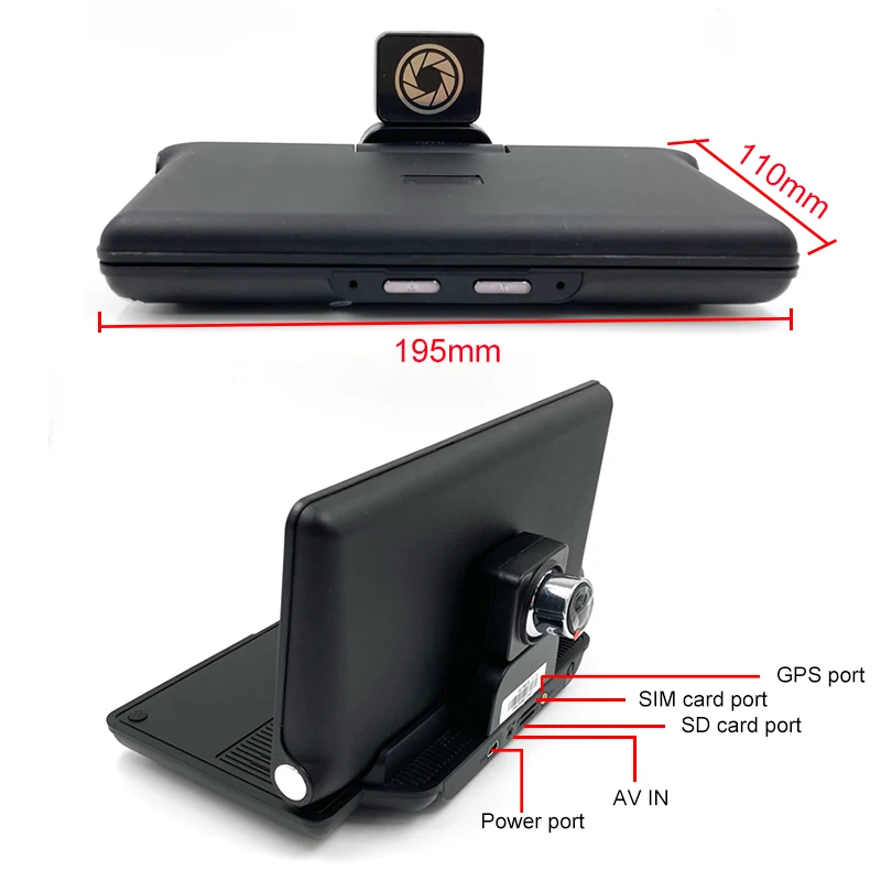 4G Dual Lens Dashcam 7 Inch GPS Navigation ADAS Rearview Camera Android 8.1 Video Recorder 1080P Car Dashboard DVR 2GB+32GB WiFi reversing camera mirror DVR/Dash Cameras