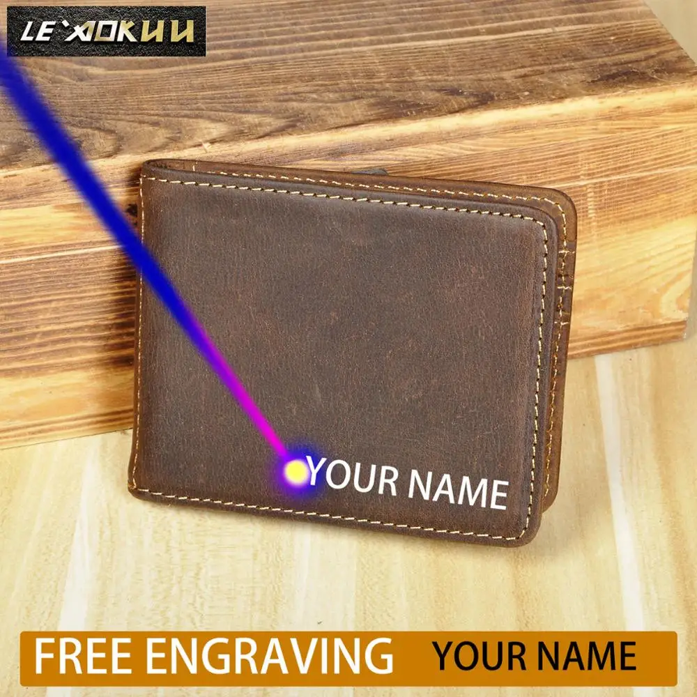 

Quality Leather Unisex Money Clip Wallet Business Card Photo Holder Case Design Front Pocket Wallet Mini Slim Purse Male 1055