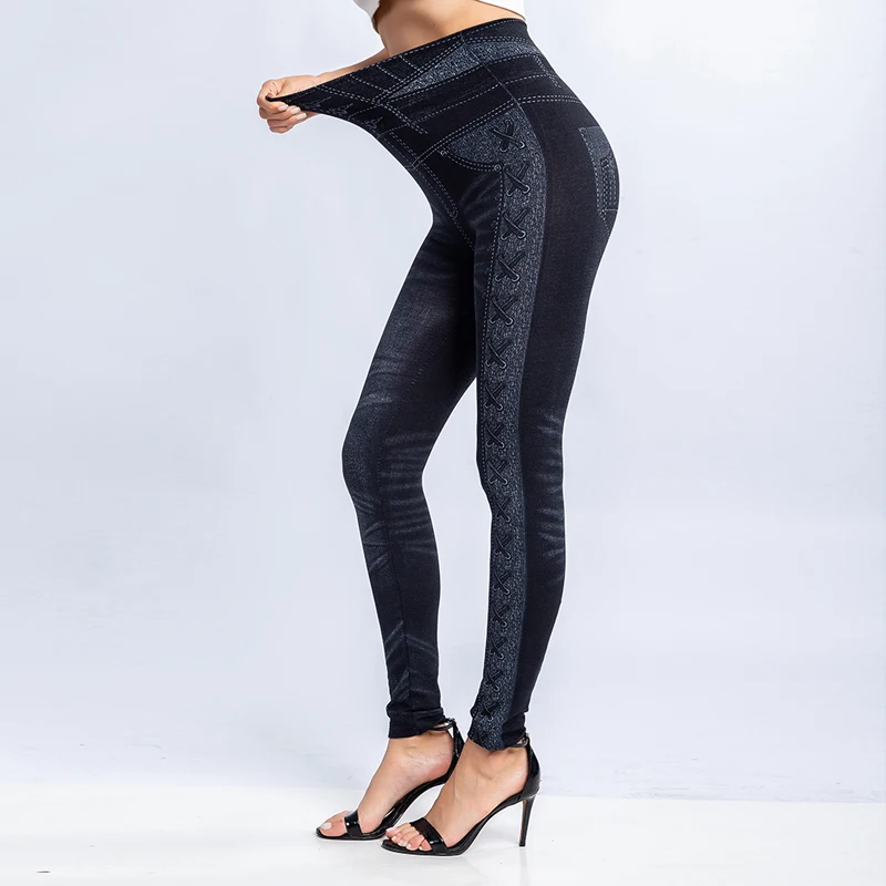 LOOZYKIT, женские леггинсы для спортзала, имитация леггинсов, джинсы, тонкие, для фитнеса, эластичные, бесшовные, леггинсы с высокой талией, штаны для йоги, плюс S-3XL