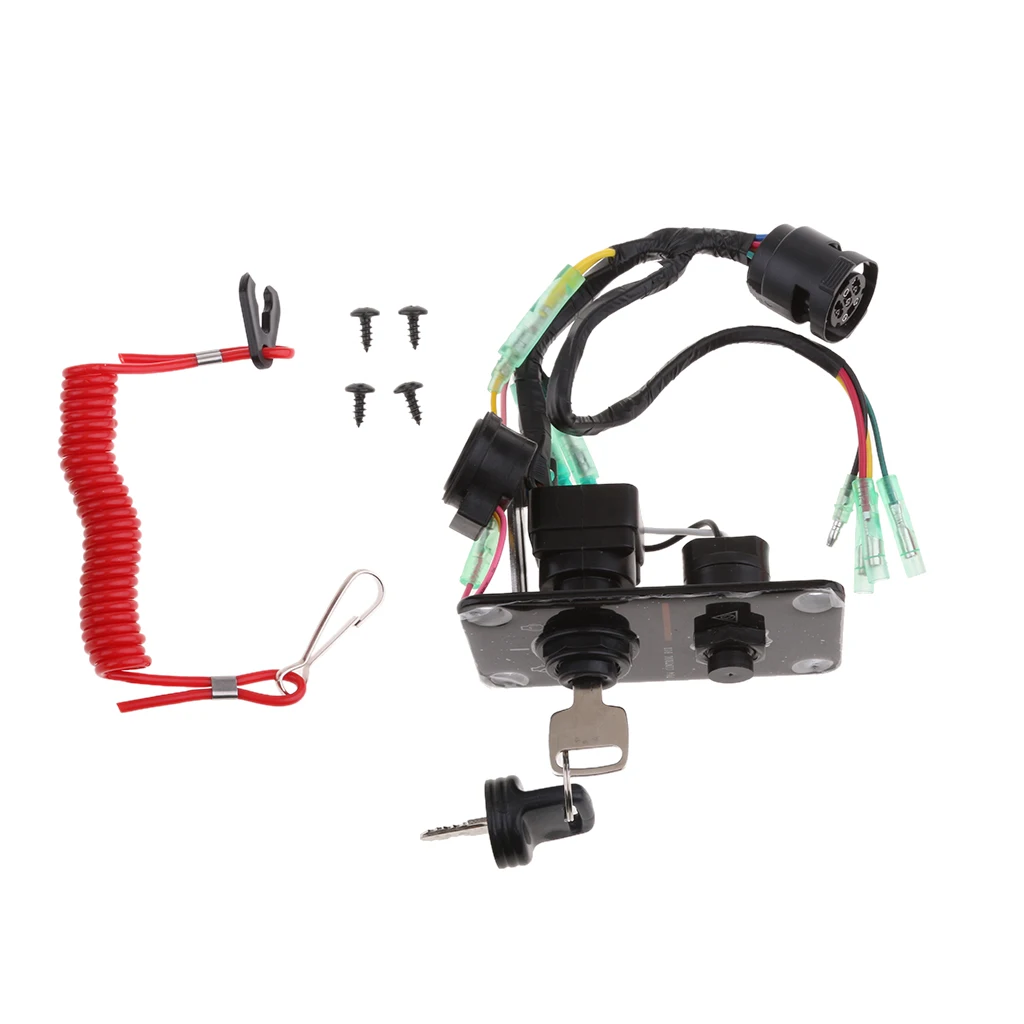 Marine Boat Motor Kill Stop Switch Panel with Safety Lanyard for Yamaha 2-stroke and 4-stroke Outboard Motors