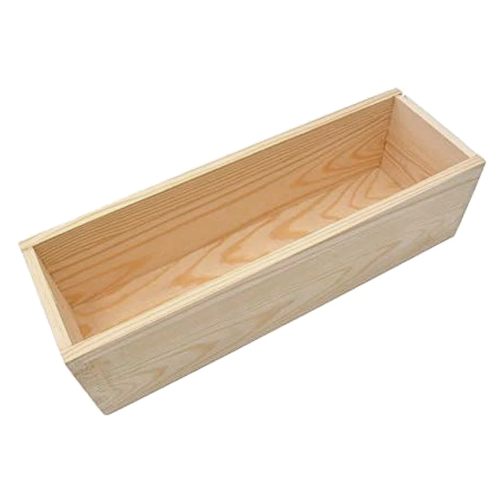 1200g Rectangular Shape Wooden Box Soap Loaf Mold Box Kit DIY Cake Bread Candle Wooden