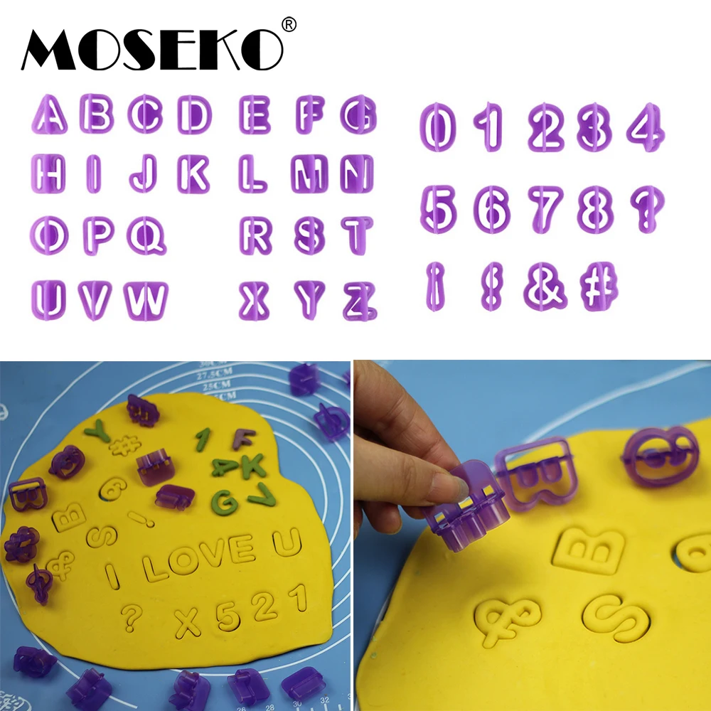 MOSEKO 40 шт. кухня Алфавит буквенный номер помадка торт выпечка печенья форма для печенья резаки и штампы для детей