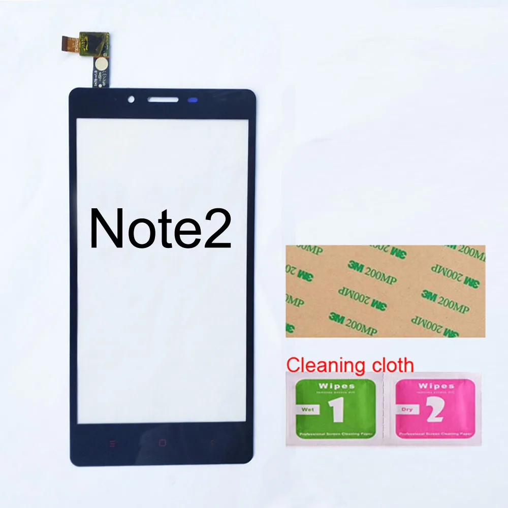 Сенсорный экран для Xiaomi Redmi Note 1/2/3/4 Сенсорный экран планшета Сенсор Стекло Панель Замена - Цвет: Note2 Black