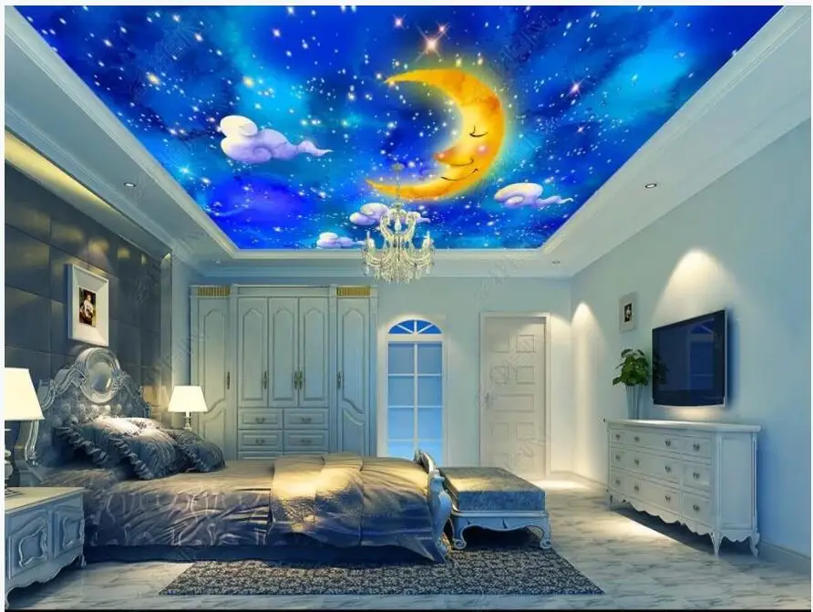 custom-foto-3d-tapete-decke-wandgem-lde-fantasie-cartoon-mond-starry