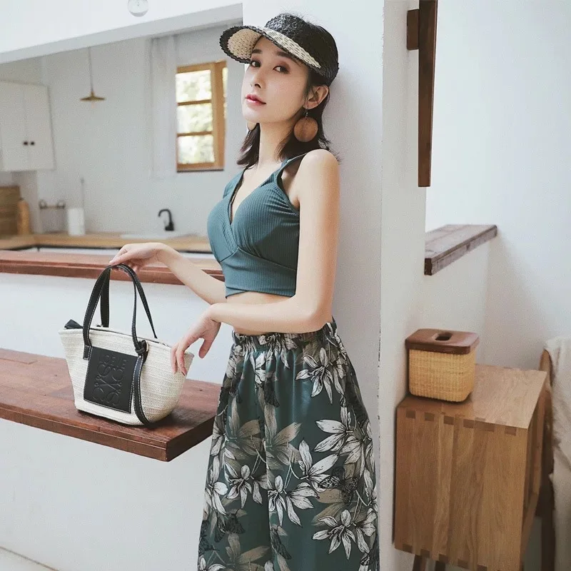 

Rui Xi's Bathing Suit Women's South Korea Hipster Fashion Network Red Sexy Split Skirt-Three-piece Set Hot Springs Swimwear