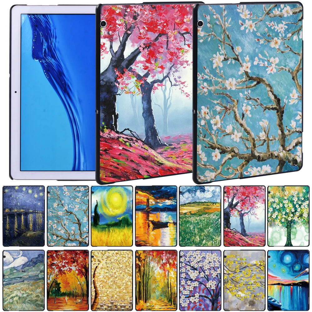 

Tablets Case for Huawei MediaPad T5 10 10.1 Inch Anti-Fall Paint Series Hard Cover Case + Free Stylus