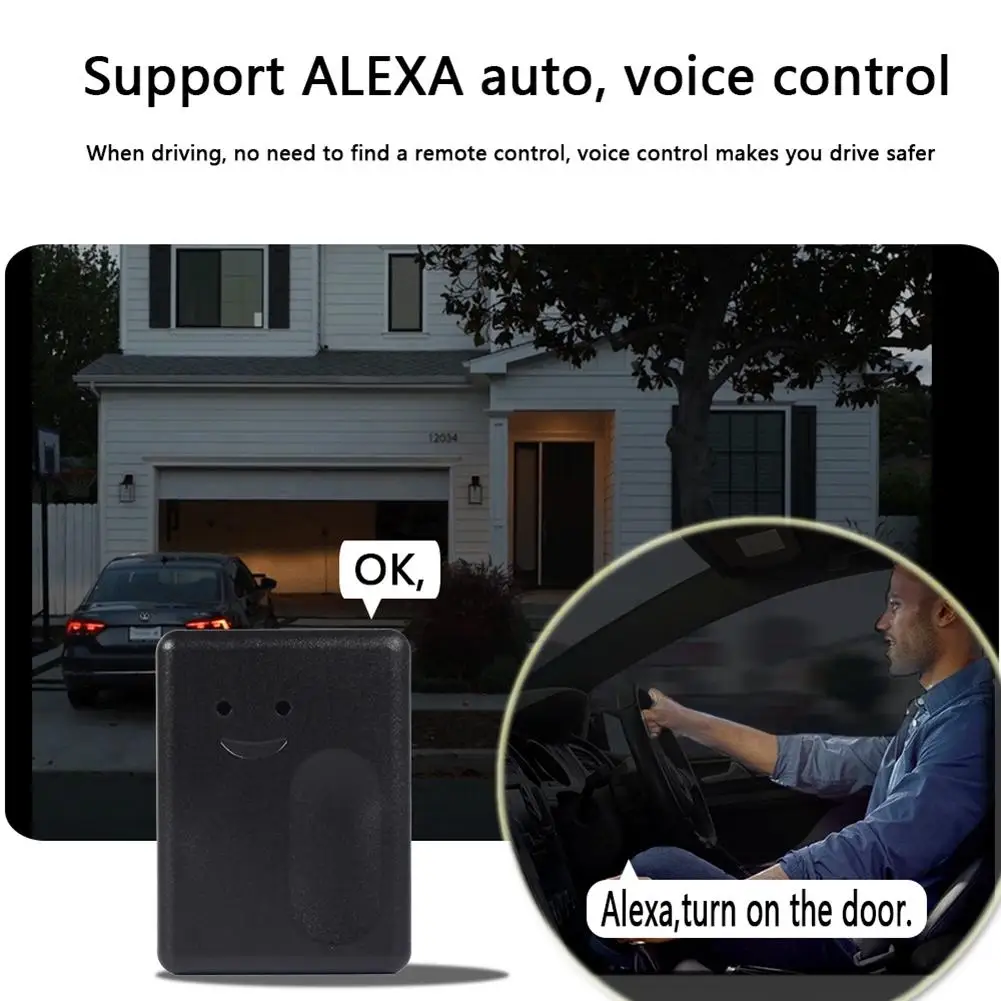 

Wireless Garage Door Opener Remote Control WiFi Switch for Alexa Google Home Device sharing History Record Voice Announcement