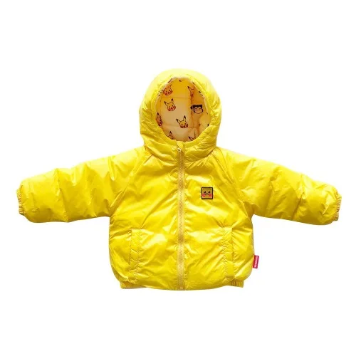 Double side wear Tonytaobaby/Детская одежда Одежда для мальчиков и девочек Двусторонняя одежда ярких цветов, милый светильник с героями мультфильмов, тонкий пуховик - Цвет: Double side wear
