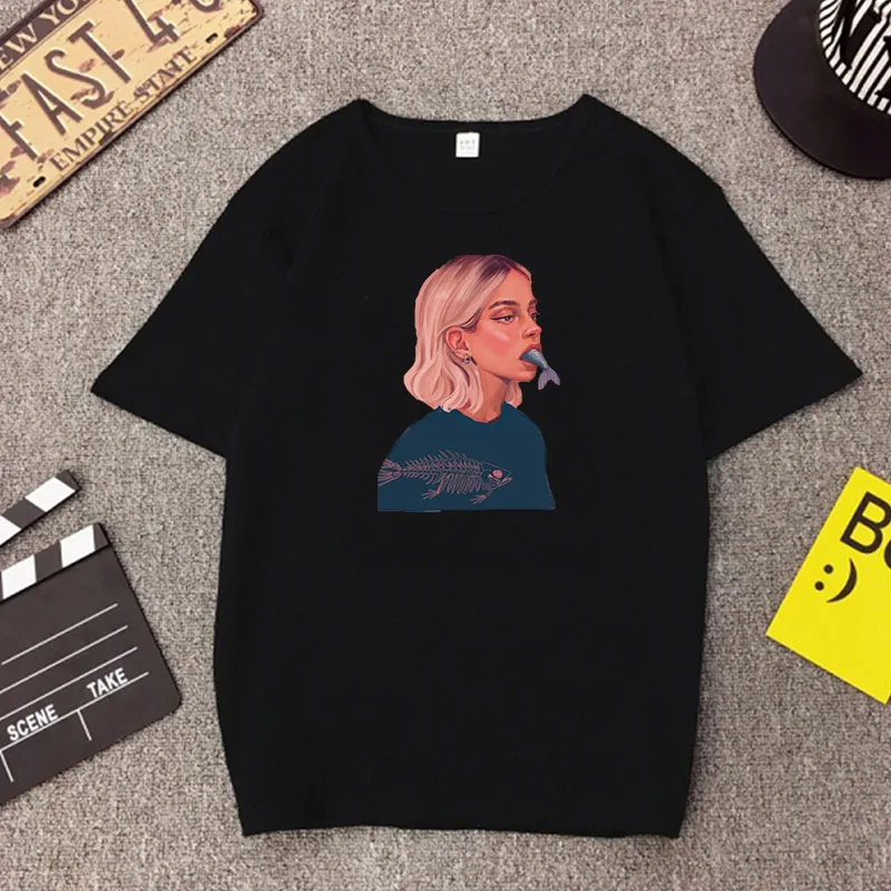 Black01 Женские рубашки с принтом, пародия личности Harajuku, топы, футболка, одежда, винтажная одежда, короткий рукав, Джерси, футболка, ropa mujer, футболка - Цвет: Black01