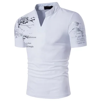 Men's Short Sleeve Stand Collar T Shirt