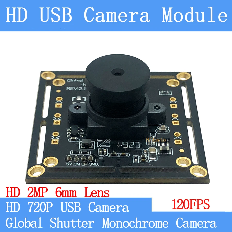 HD без искажений MJPEG 120FPS USB модуль камеры монохромный Центральный затвор высокоскоростной UVC Linux USB 720P камера наблюдения