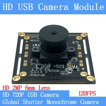 

HD Non Distortion MJPEG 120FPS USB Camera Module Monochrome Global Shutter High Speed UVC Linux USB 720P Surveillance camera