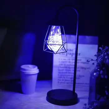 

AA Battery Powered Wrought Iron LED Table Lamp Creative Room Decorative Night Lights Bedroom Bedside Desk Light Home Decor