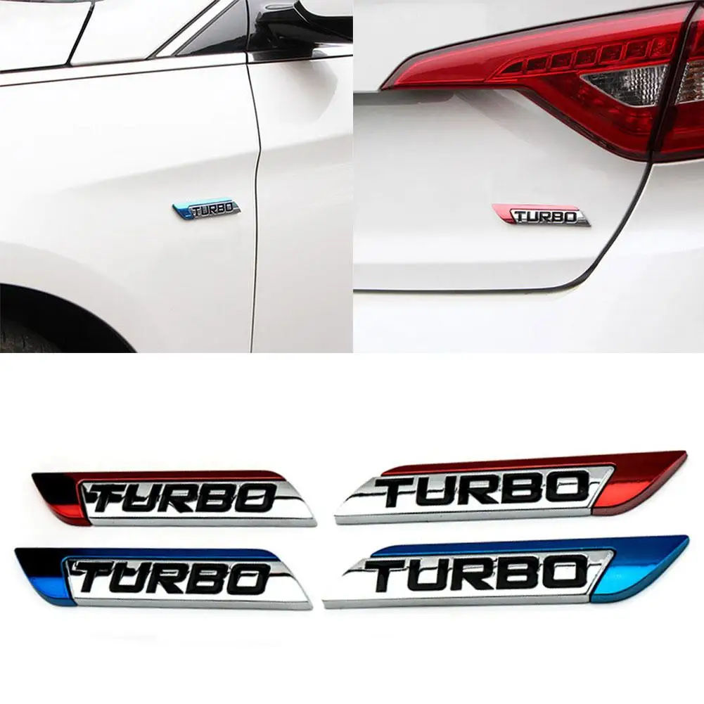 50% HOT SALES！！！3D Metal TURBO Turbocharged Car Sticker Logo Emblem Badge Car Styling Decals