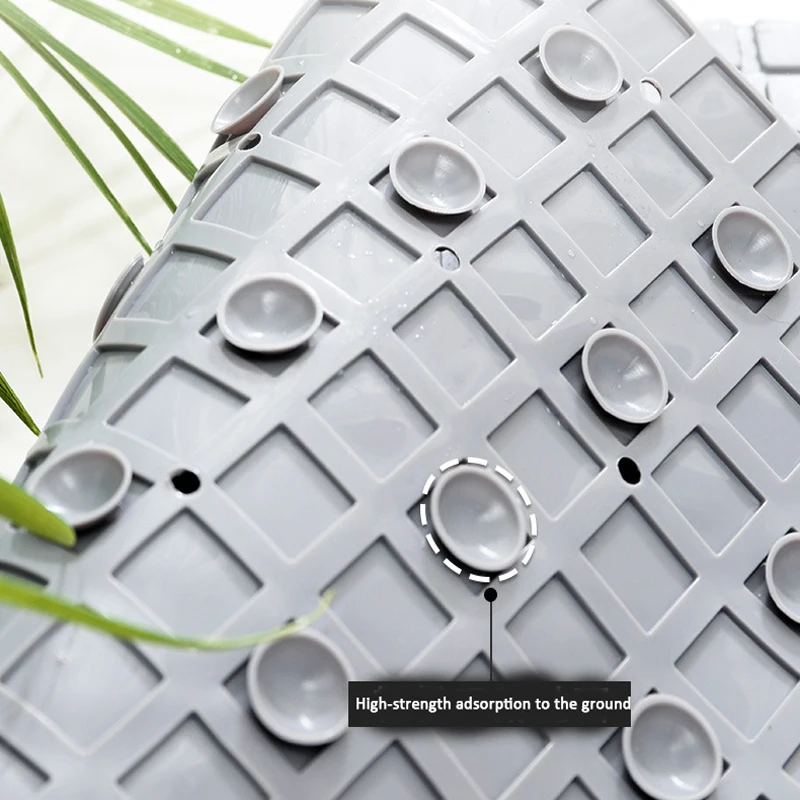 PVC Bathroom Anti-Slip Mat with Suction Cup, Bath Shower Mat, Floor Cushion, Bathtub Massage Mat, Drain Hole