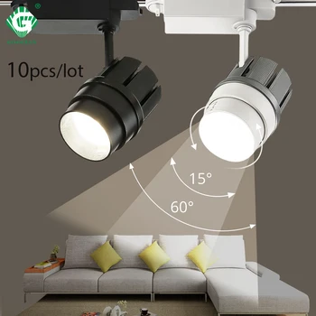

30W COB Track Light Zoomable Track Aluminum Lights 2 3 4 Wire LED Rail Spotlight Lamp System Spot Furniture shop Lighting