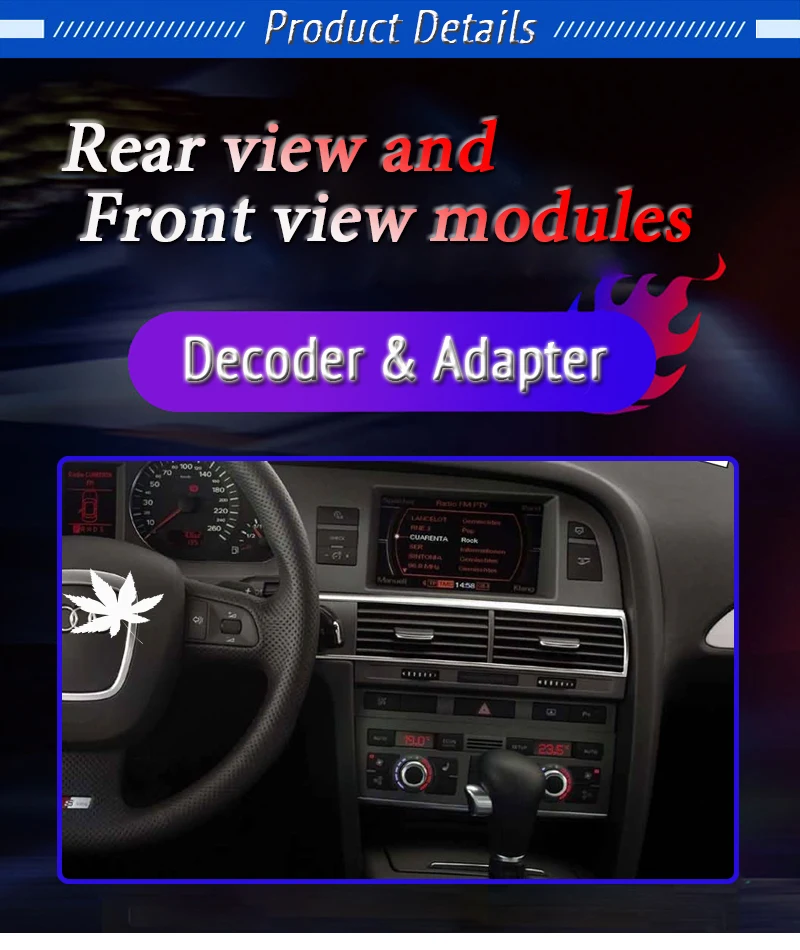 Rearing Backup Camera For Audi A6 C6 S6 4F 2004~2011 MMI Interface Original Car Screen Display Upgrade Decoder Rear Camera Adpter SFZ