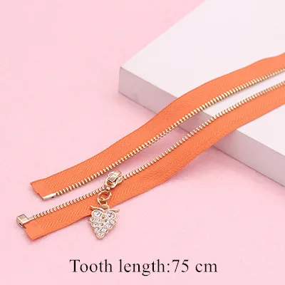 2pcs 3# 50/55/65/70/75cm Open-end Auto Lock Metal Copper Zipper for Sewing Bag Clothes Coat Zippers Garment Zippers Accessories - Color: 13