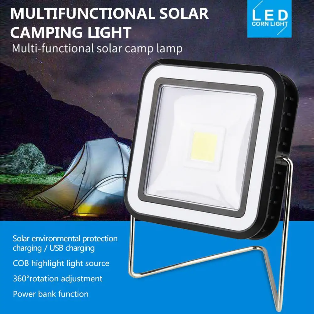 

360 Degree Rotatable Solar Camping Light Stainless Steel Bracket USB Energy Saving Work Light For Outdoor Camping Barbecue Work