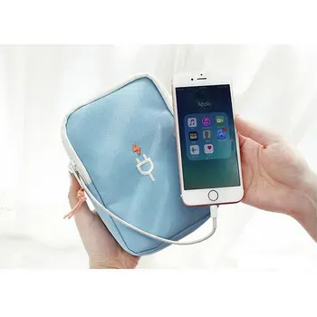 

Shockproof Women Travel Charger Protector Cover Nylon Digital Camera Inner Bag Earphone USB Organizer Pouches