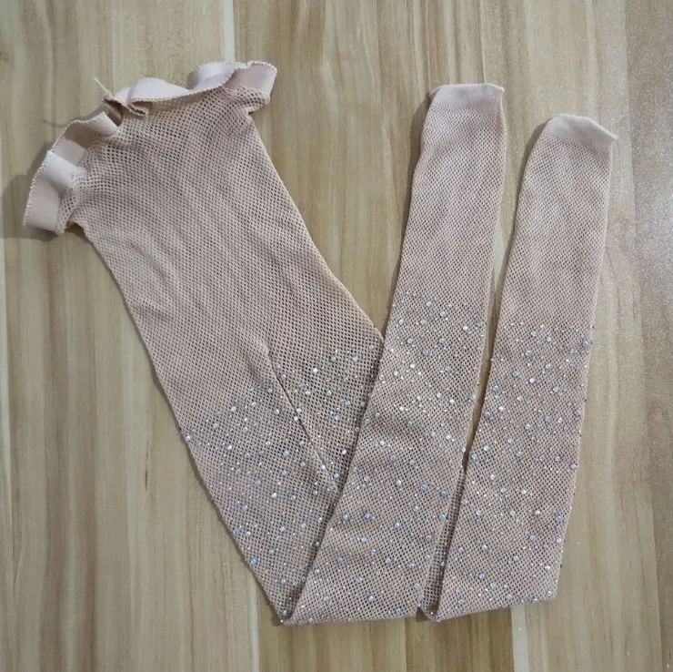style 11 CYSINCOS/Новые модные колготки для девочек с сетчатым узором, стразы, чулки для детей, летние детские носки в сеточку, стразы для маленьких девочек - Цвет: style 11
