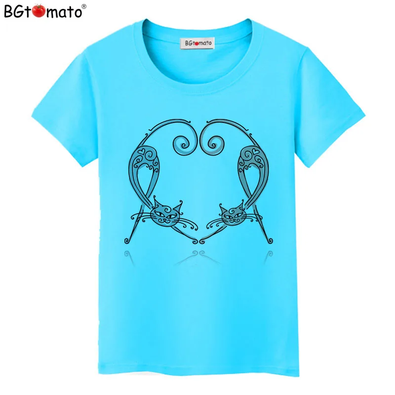 BGtomato, стиль, Элегантная футболка с кошками, брендовая Повседневная футболка, модная футболка, Женская удобная одежда, Женская футболка размера плюс - Цвет: 5