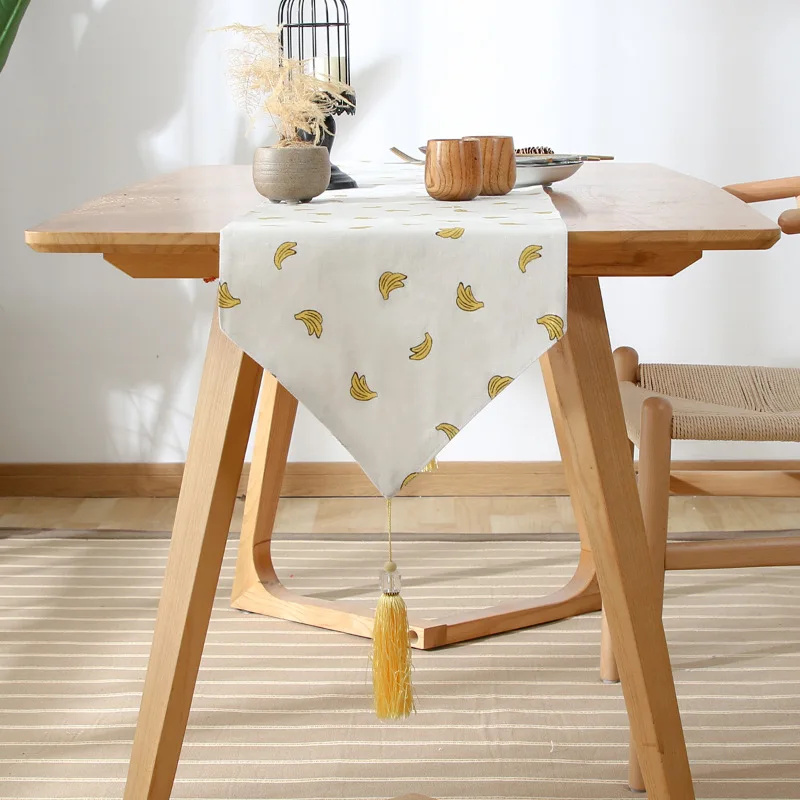 

Cross-Border Simple Modern Table Runner Banana Cute Kung Fu Tea Incense Mat Bed Runner Zen TV Cabinet Tea Towel