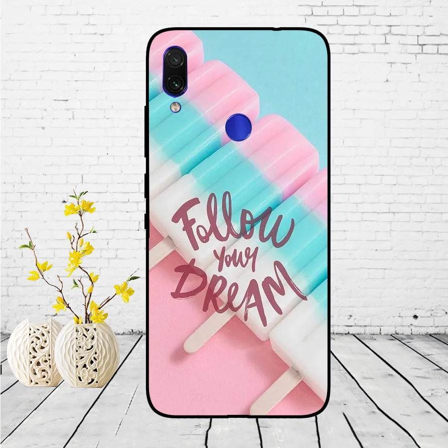 Untuk Xiaomi Redmi Note 7 Hitam Case Silikon Lembut Funda untuk Xiaomi Redmi Catatan 7 Hitam TPU Case Pelindung 6.3 