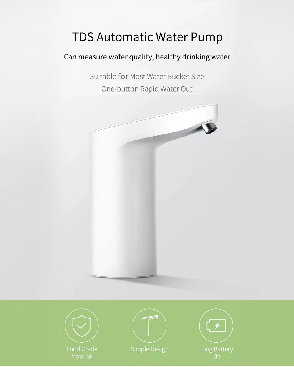 TDS Water Quality Rapid Effluent Automatic Supply Water Pump from Xiaomi youpin