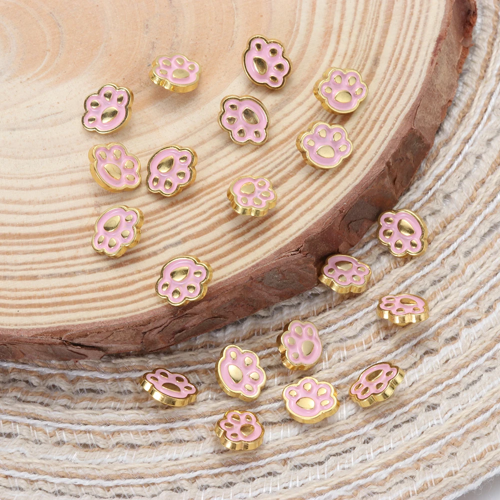 Metal Cat Paw Buttons for DIY Doll Clothes 8mm Mini Decoration
