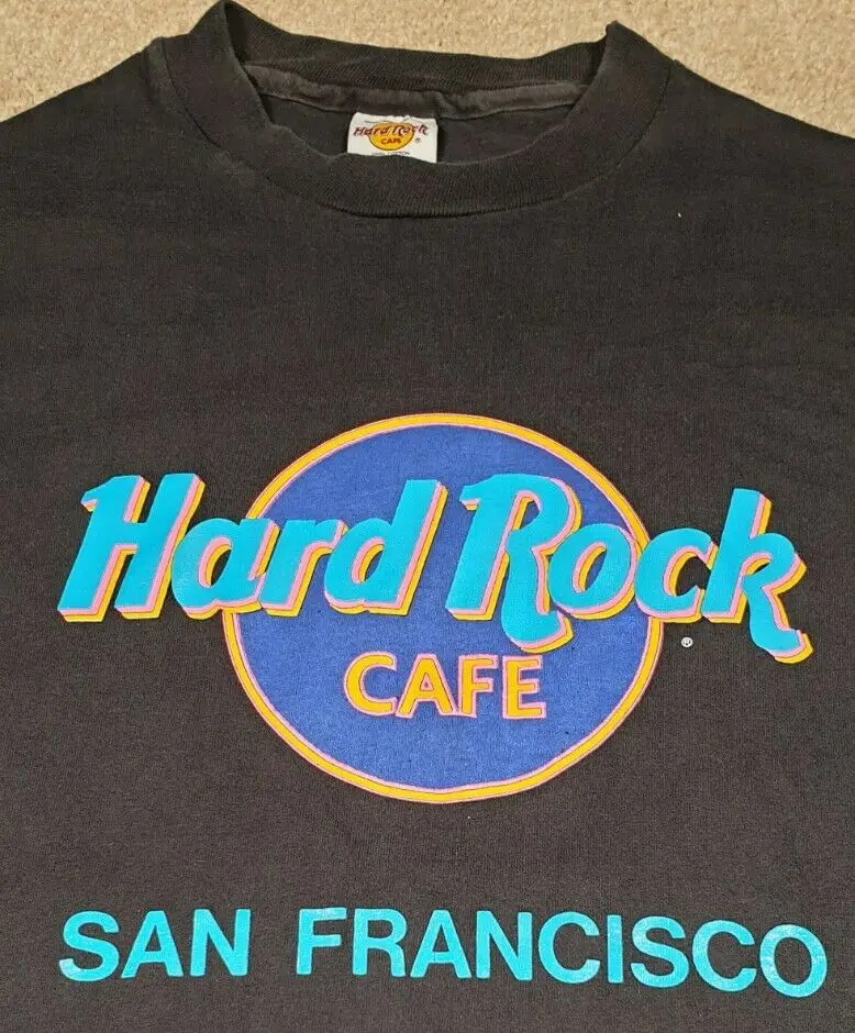 Hard Rock Cafe San Francisco Singolo Punto Dell'Annata 90S T Shirt Nero Medio