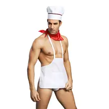 1 комплект, мужской сексуальный костюм шеф-повара, эротическое маскарадное нижнее белье, комплект нижнего белья, наряды