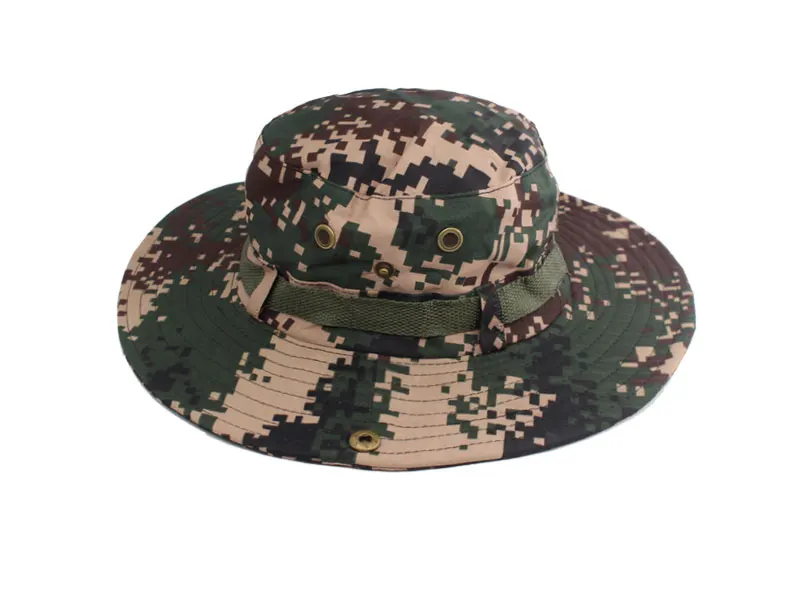 Fashion Camouflage Men's Sun Hats For Men Floppy Straw Summer Hats Women Beach Panama Wide Brim Fishing Airsoft Sniper Sun Cap