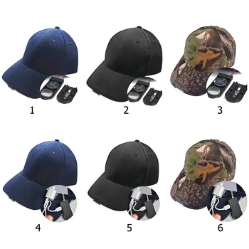 

Hands Free LED Baseball Cap contains two CR2032 button batteries Sports Hat Outdoor Jogging Climbing Hip Hop Party Hat