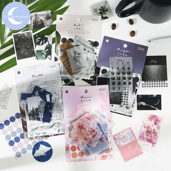 

YueGuangXia 4 Design 40pcs Wonderful Life Material Scrapbooking/Card Making/Journaling Project DIY Kraft Ins Writing Paper Cards