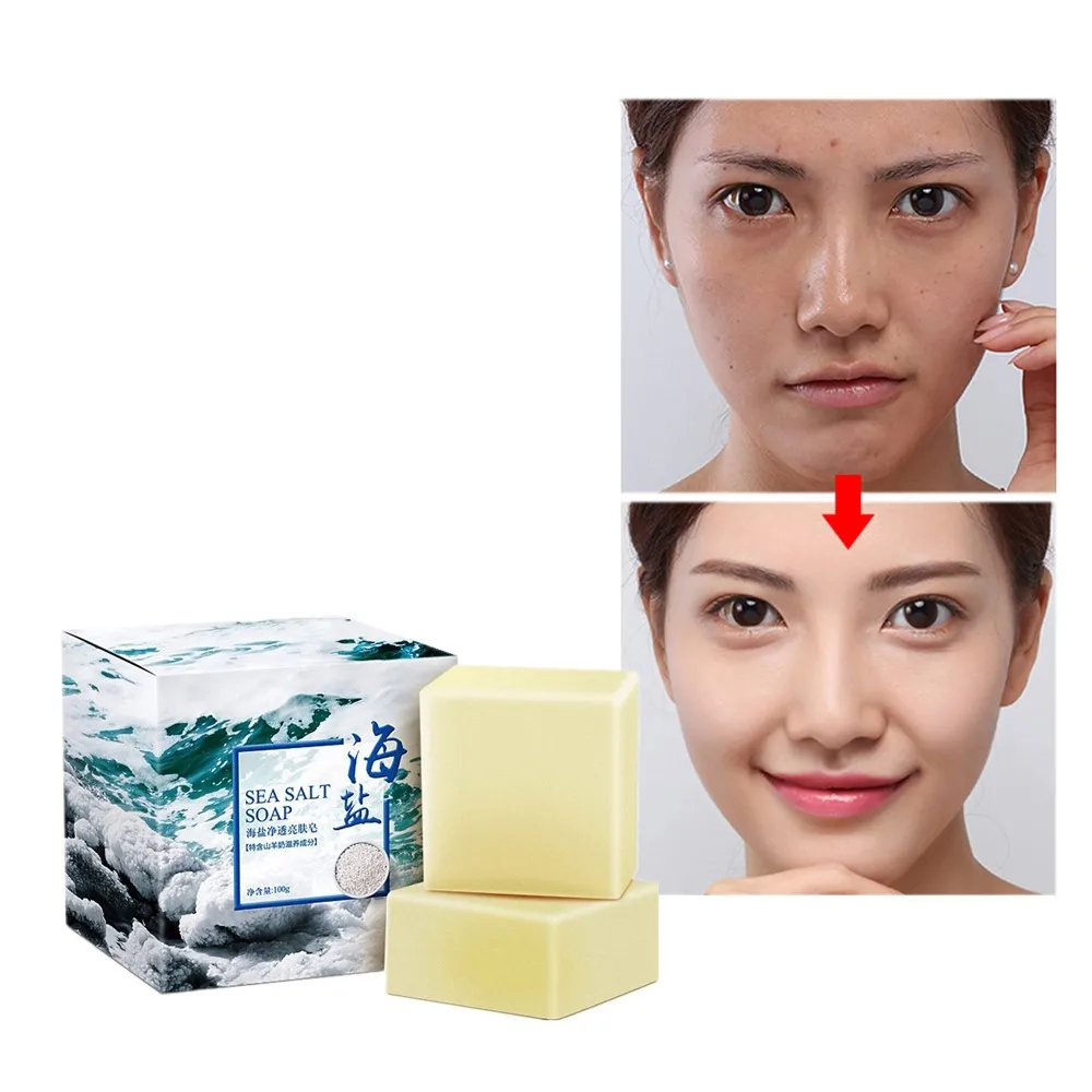 

Bath care sea salt hand cleaning soap acne dispelling soap acne preventing soap whitening and moisturizing sheep milk soap