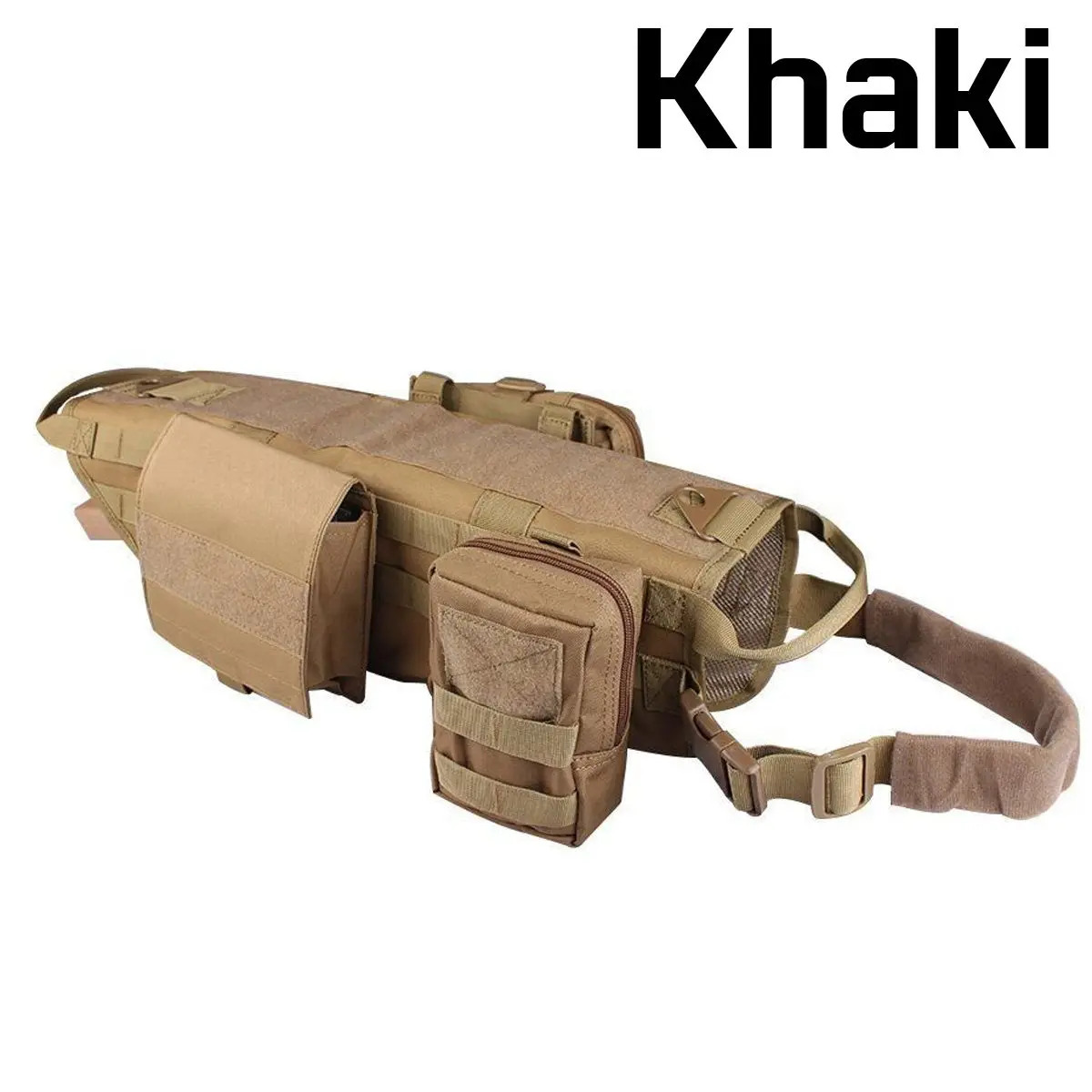 Adjustable Tactical Service Dog Vest Training Hunting Vest Nylon Army Tactical Military Patrol Dog Harness Hunting Vest - Цвет: Khaki