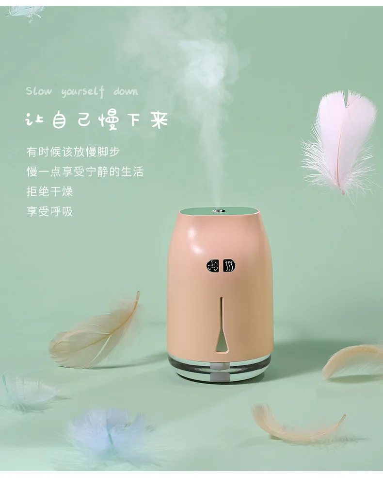 Увлажнитель воздуха Xiaomi Youpin U-clip Usb мини-вентилятор три в одном ночной Светильник для автомобиля Домашний Настольный креативный продукт 3 цвета