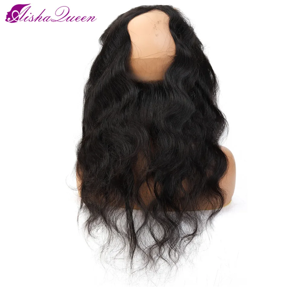 Aisha queen hair 360, фронтальная кружевная застежка, бразильские волнистые волосы с детскими волосами, не Реми, человеческие волосы на шнуровке, часть