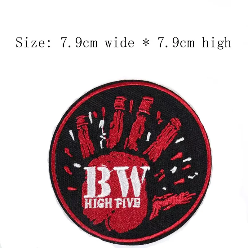 Красная черная высокая пять бесплатная доставка 7 9 см вышивка ладонью патч для