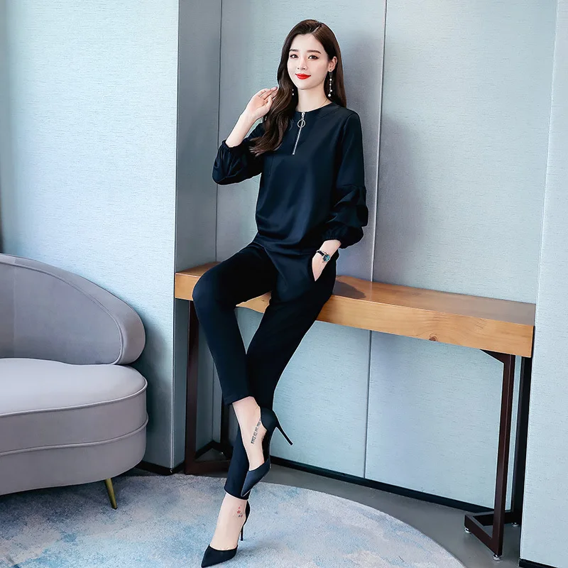 

Retro Hong Kong Style WOMEN'S Suit 2019 Spring And Autumn New Style WOMEN'S Dress-Style Elegant Korean-style Loose Casual Two-Pi