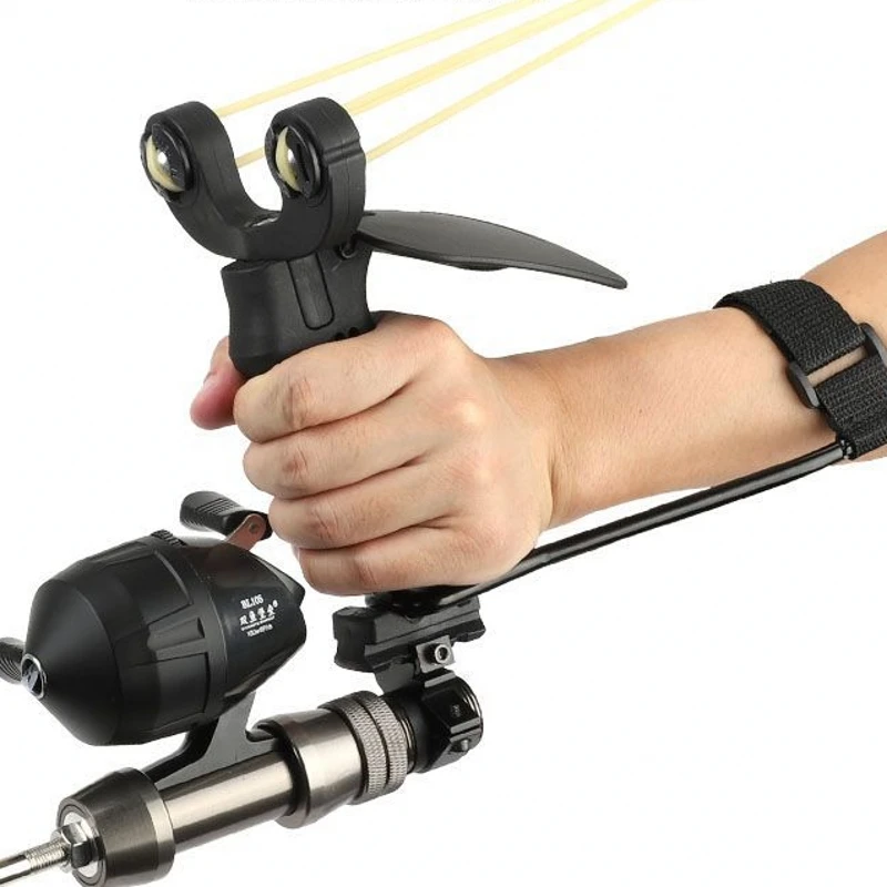 2019 New Outdoor Hunting Tool High Speed Powerful Shooting Fish Dart Multifunction Bow Slingshot Catapult Archery Catch Fish Kit