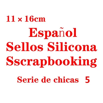 

8 Type Spanish Boys And Girls Transparent Silicone Clear Stamps DIY Seal for Scrapbooking Photo Album Decorative Stamp Sheet