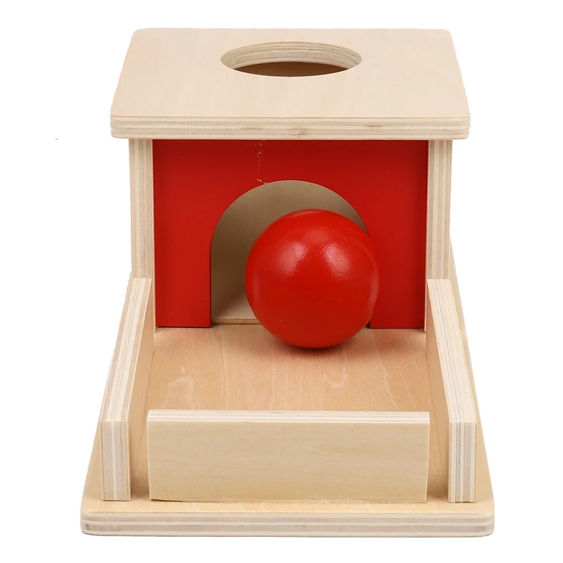 Professional Wood Educational Toy Object Permanence Box with Tray P5H3 